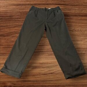 Principe Made in Italy Pleated Mens woolTrousers Charcoal Grey Dress‎ Pants Cuff